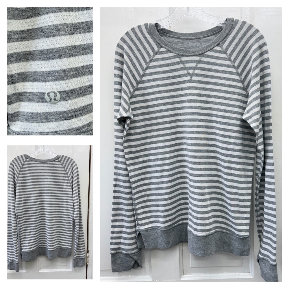 Lululemon Open Your Heart II Reversible Long Sleeve Shirt Striped Womens Small